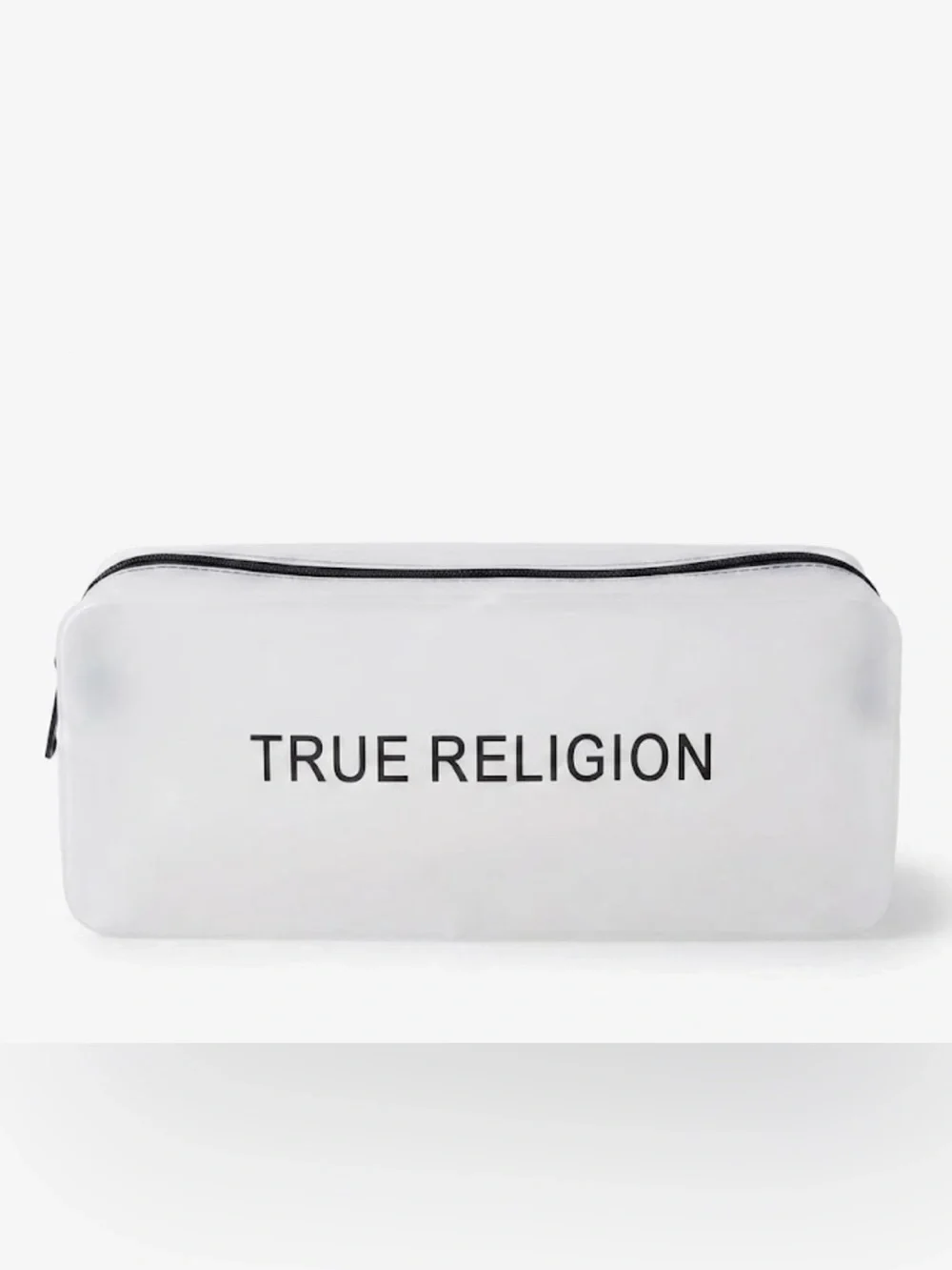 New authentic True Religion water resistant travel toiletry bag display